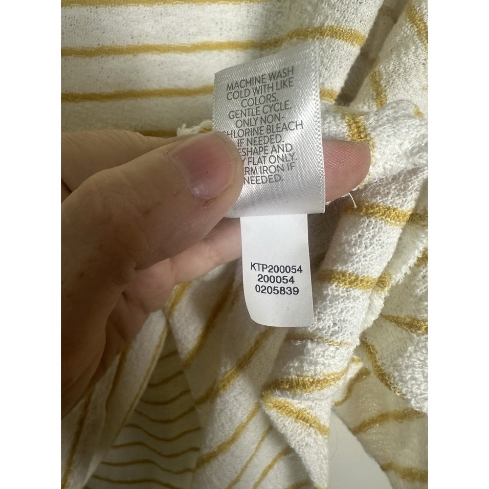 J‎ Jill Sweater Women 1X Tunic Crew Neck Cotton Yellow Stripe - Picture 5 of 5